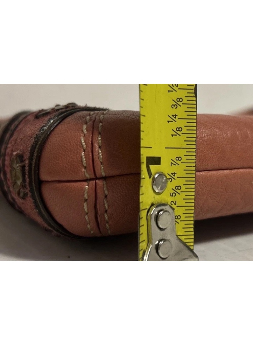 Vintage Coach Rose Pink Studded Pebbled Leather Wristlet - Picture 10 of 11